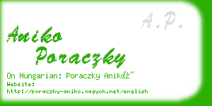 aniko poraczky business card